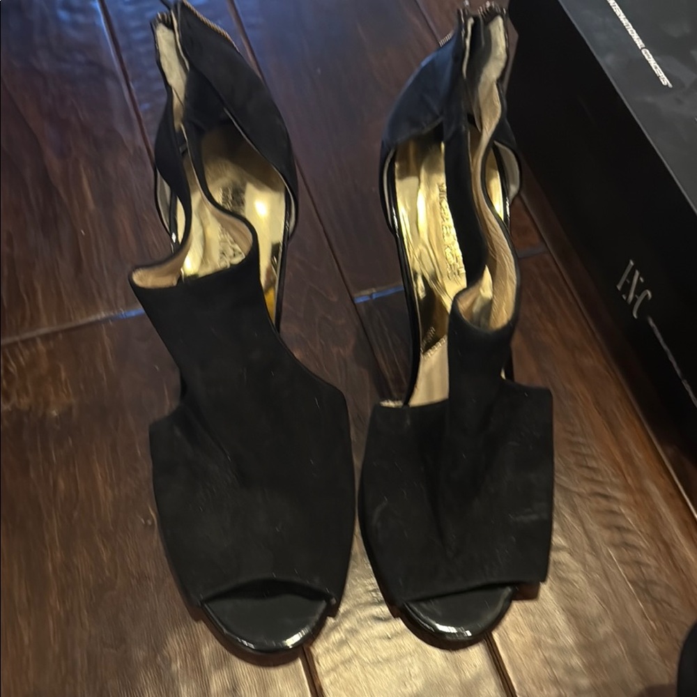 MICHAEL Michael Kors Black Peep Toe Heels
